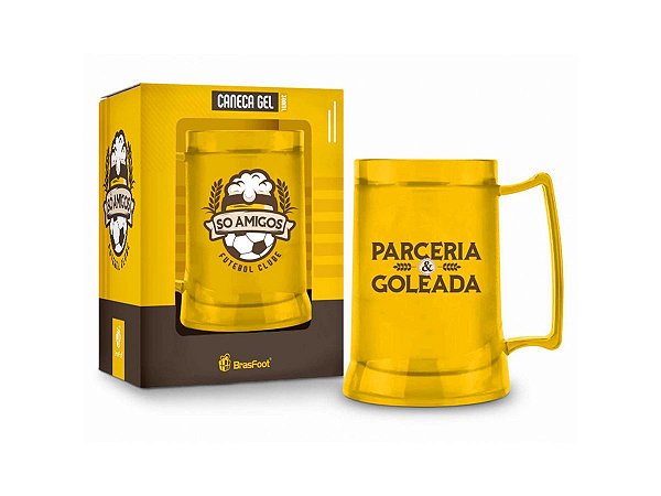 CANECA GEL 300ML BRASFOOT TEMAS - FUTEBOL E CERVEJA