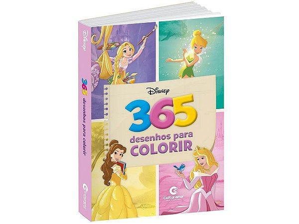 Livro Para Colorir Infantil 365 Desenhos Princesas Disney
