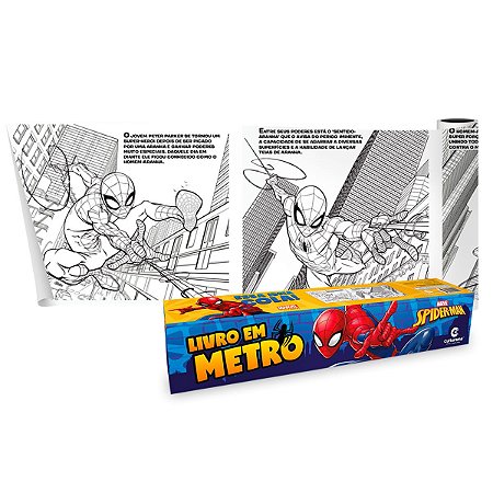 Livro em Metro - Homem Aranha - Para Colorir Auto Adesivo