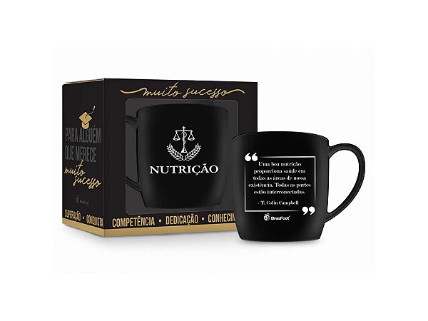 Caneca Porcelana 360ml Urban Curso Brasfoot - Nutrição