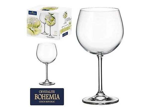 Conjunto de Taças de Cristal 600ml 6Pçs Bohemia p/ Gin