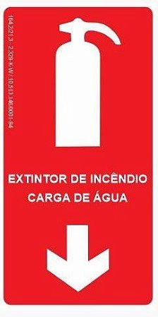 Placa Fotoluminescente - Extintor de Incêndio - Carga de Água