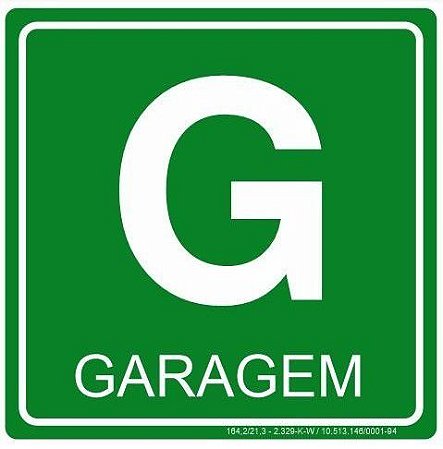 Placa Fotoluminescente - Pavimento - Garagem