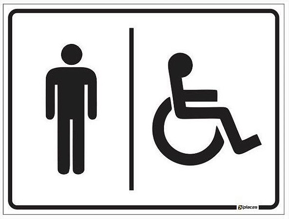 Placa WC Masculino Acessível