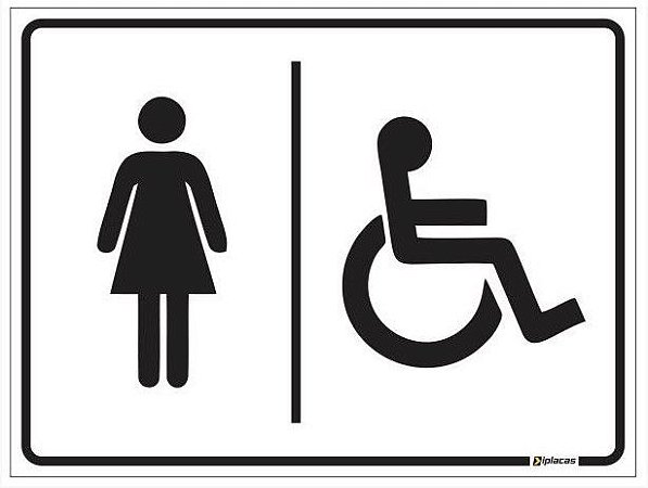 Placa WC Feminino Acessível