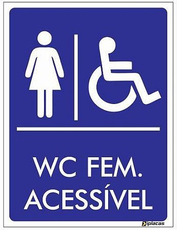 Placa WC Feminino Acessível