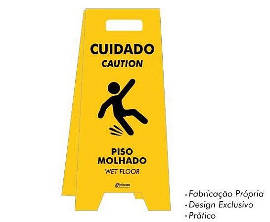 Placa tipo Cavalete em PS - Piso Molhado