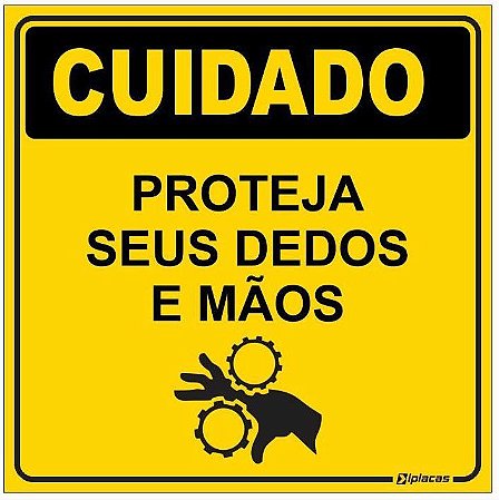 Etiqueta - Cuidado - Proteja seus dedos e Mãos