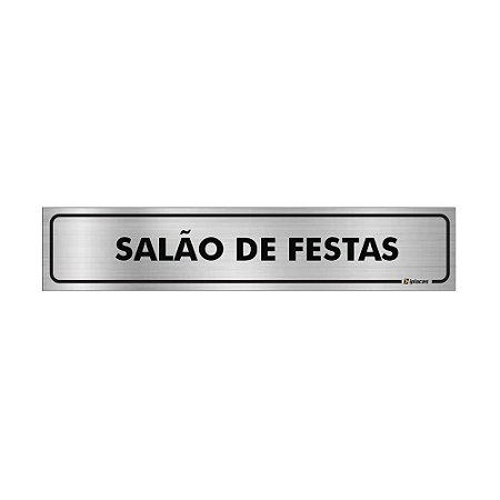 Placa Identificação - Salão de Festas - Aluminio