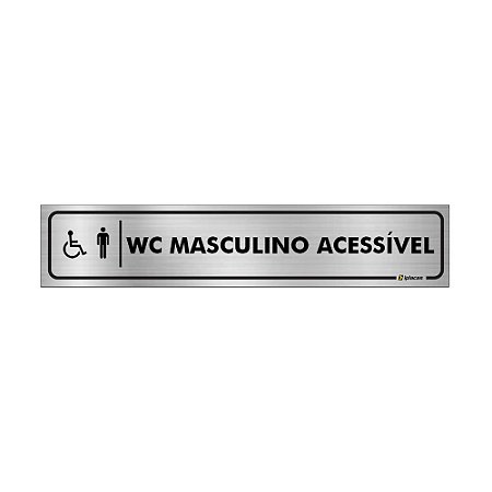 Placa Identificação - WC Acessível Masculino - Aluminio