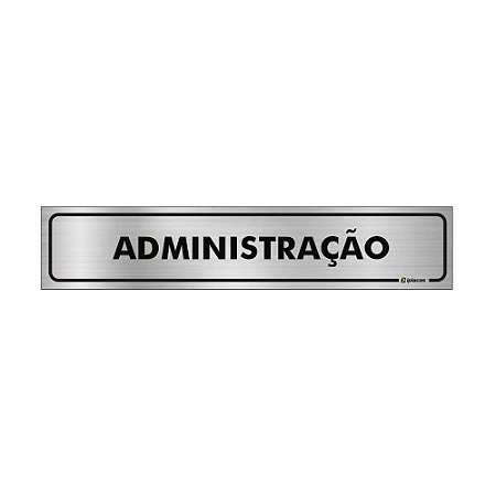 Placa Identificação - Administração - Aluminio