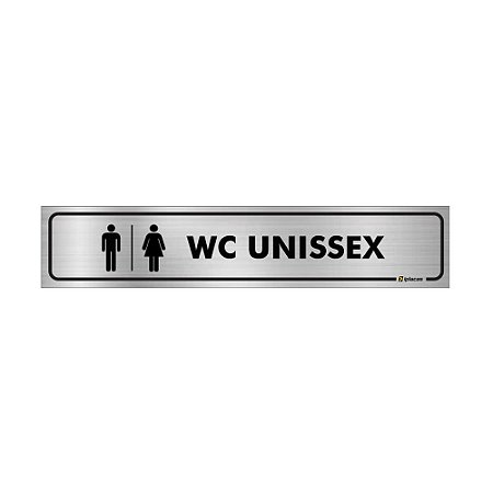 Placa Identificação - WC Unissex - Aluminio