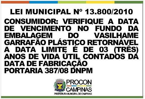 Placa - Verifique a data de validade - Lei Municipal 13.800/2010