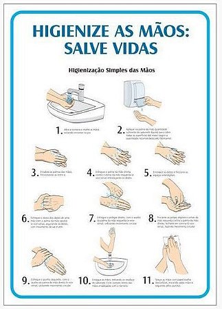 Aviso - Higienize as Mãos
