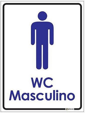 Placa de Banheiro - WC Masculino - Shock Visual - E-commerce