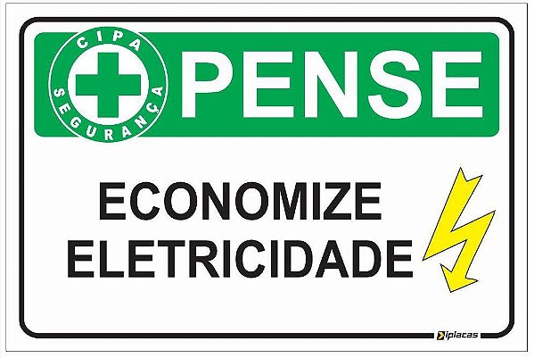 Placa CIPA - PENSE - Economize eletricidade