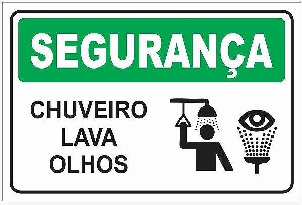 Placa SEGURANÇA - Chuveiro - Lava Olhos