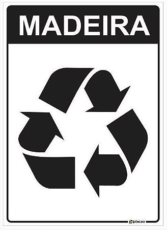 Placa Material Reciclável - Madeira