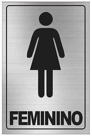 Placa WC Feminino Aluminio