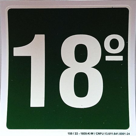 PLACA INDICATIVA DE 18° ANDAR
