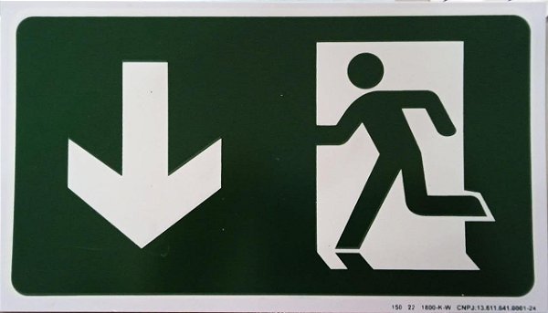 PLACA INDICATIVA DE ROTA DE FUGA SETA BAIXO