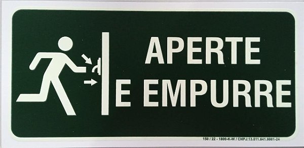 PLACA INDICATIVA DE APERTE E EMPURRE