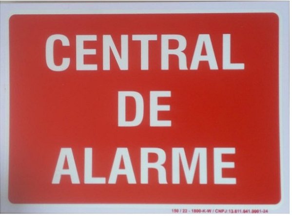 PLACA INDICATIVA DE CENTRAL DE ALARME