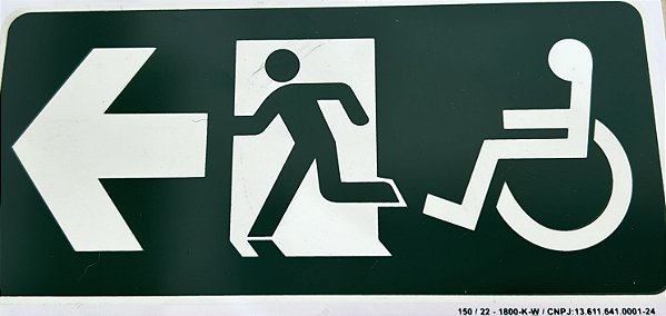 PLACA INDICATIVA DE ROTA DE FUGA A ESQUERDA PCD