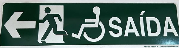 PLACA INDICATIVA DE SAIDA A ESQUERDA PCD