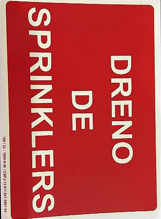 PLACA INDICATIVA DE DRENO DE SPRINKLERS