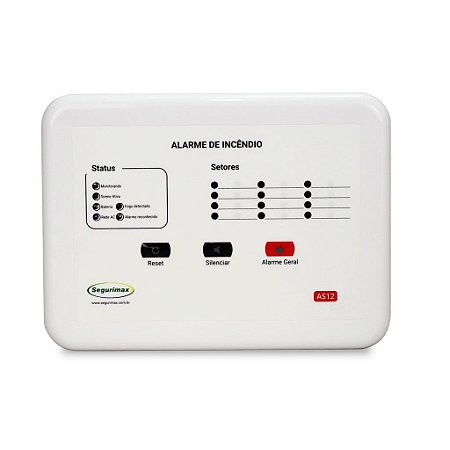 Central de Alarme de Incêndio Convencional - 12V 12 setores
