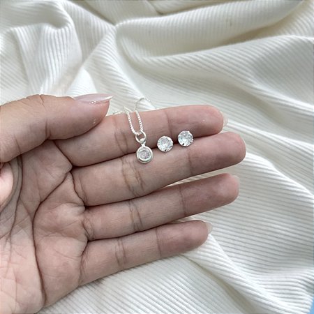 Conjunto Ponto de luz - Prata 925