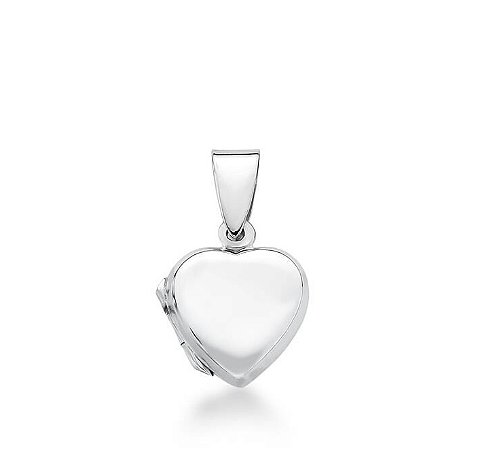 Pingente Relicário Coração- Prata 925