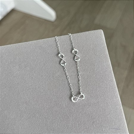 Pulseira  Três Infinitos Vazado - Prata 925