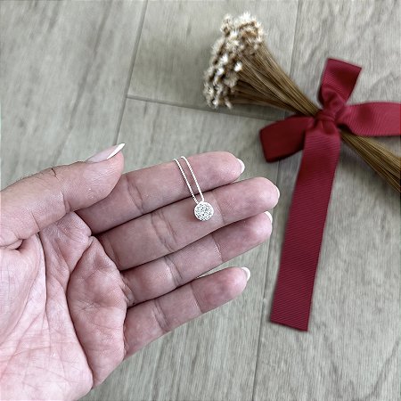 Colar Cìrculo Cravejado - Prata 925