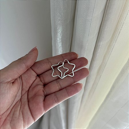 Brinco Argola Estrela - Prata 925