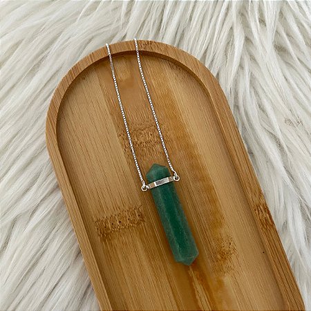 Colar Cristal Quartzo Verde - Prata 925
