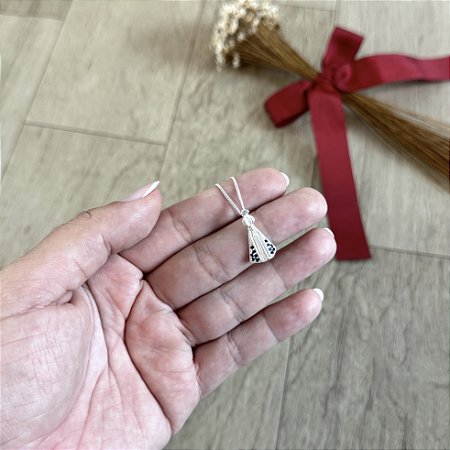 Colar Nossa Senhora Aparecida Grande - Prata 925