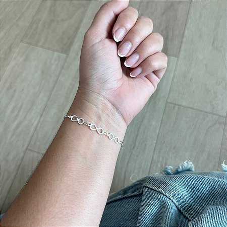 Pulseira Infinitos Vazados - Prata 925