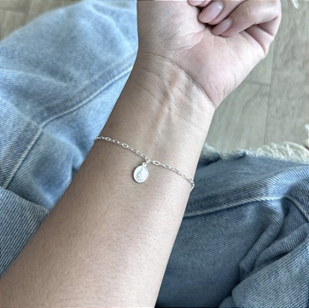 Pulseira com Pingente de N. Sra. Aparecida - Prata 925