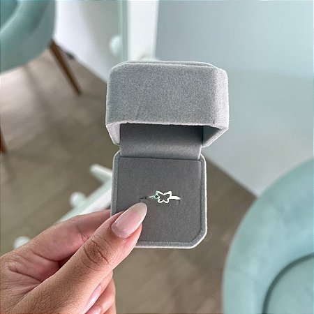 Anel Borboleta com Zircônia Verde - Prata 925