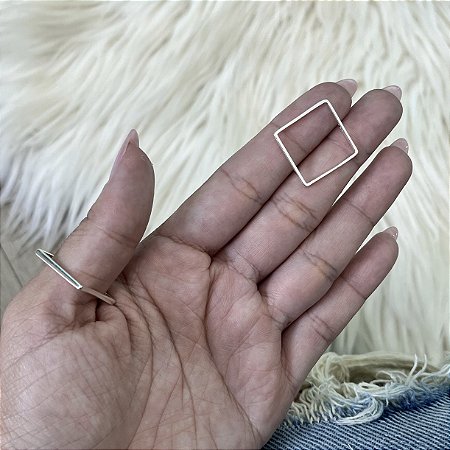 Anel Quadrado - Prata 925