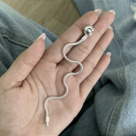 Pulseira para Berloques Coração - Prata 925