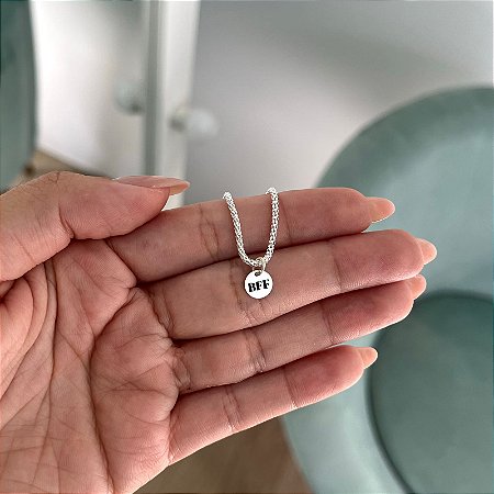 Pulseira Pipoca com Pingente BFF - Prata 925