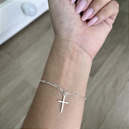 Pulseira Cruz - Prata 925