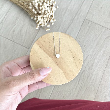 Colar Coração Pequeno em Madrepérola - Prata 925