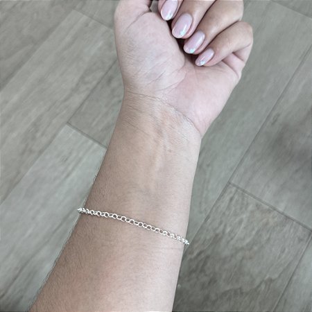 Pulseira Elo Português Grossa - Prata 925