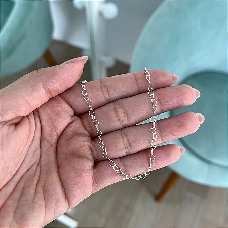 Colar Mini Corações - Prata 925
