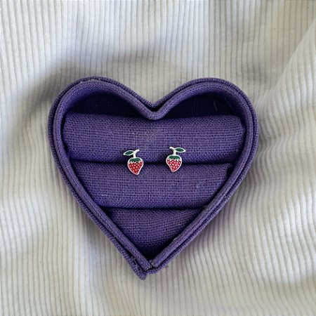 Brinco Morango Baby Press - Prata 925