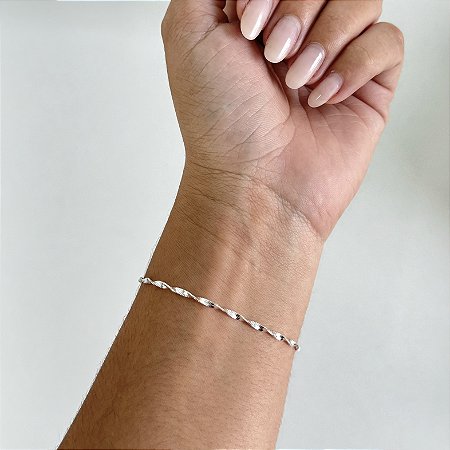 Pulseira Laminada Torcida - Prata 925